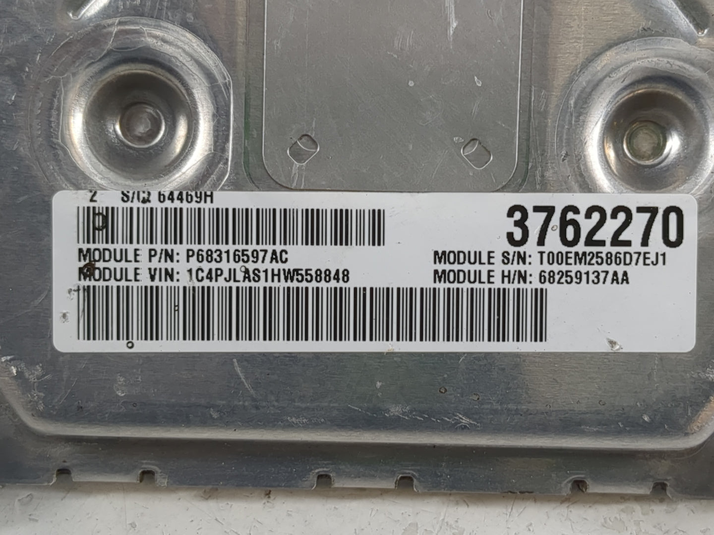 2016-2017 Jeep Cherokee PCM Engine Control Computer ECU ECM PCU OEM P/N:P68259137AA Fits Fits 2016 2017 OEM Used Auto Parts 