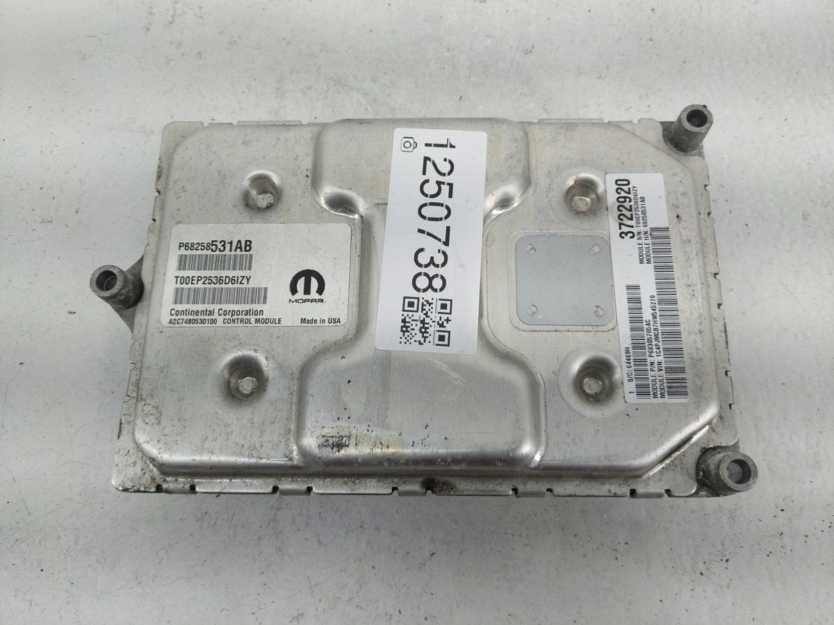 2016-2017 Jeep Cherokee PCM Engine Control Computer ECU ECM PCU OEM P/N:P68305705AC P68258531AB Fits 2016 2017 OEM Used Auto