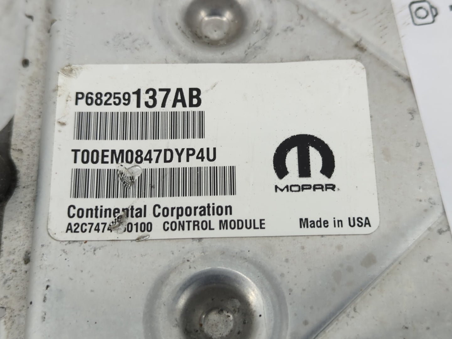 2016-2017 Jeep Cherokee PCM Engine Control Computer ECU ECM PCU OEM P/N:68316599AE 68259137AB Fits Fits 2016 2017 OEM Used A