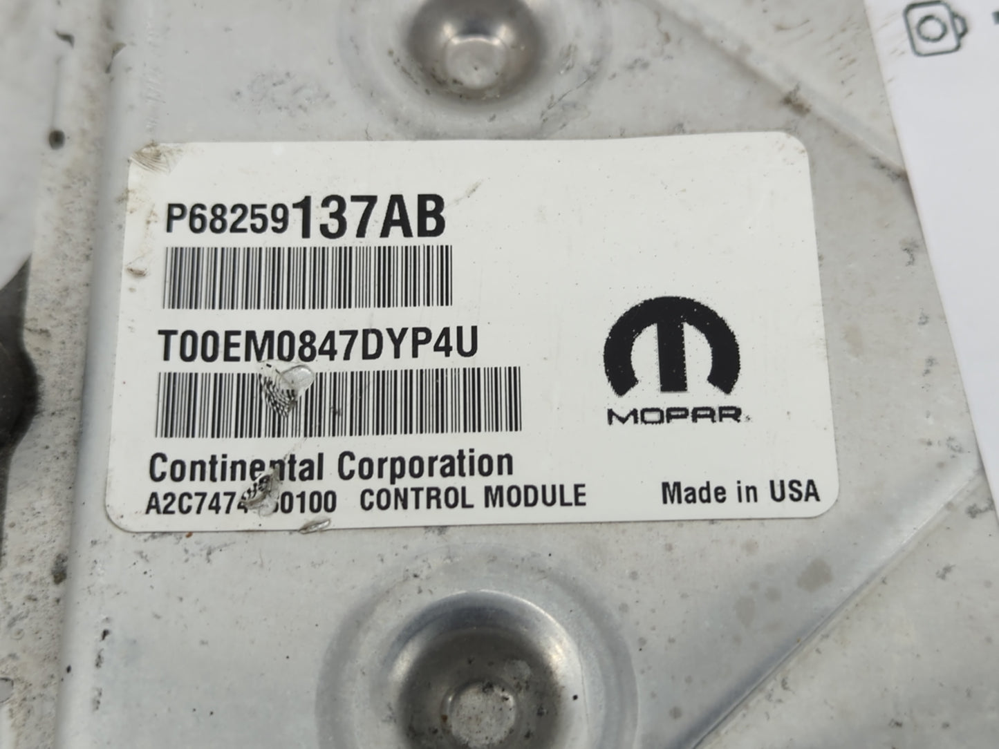 2016-2017 Jeep Cherokee PCM Engine Control Computer ECU ECM PCU OEM P/N:68316599AE 68259137AB Fits Fits 2016 2017 OEM Used A
