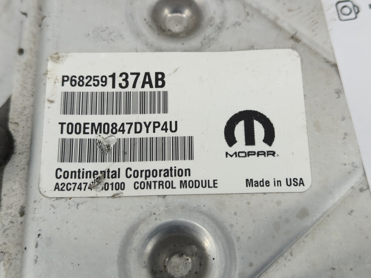 2016-2017 Jeep Cherokee PCM Engine Control Computer ECU ECM PCU OEM P/N:68316599AE 68259137AB Fits 2016 2017 OEM Used Auto P