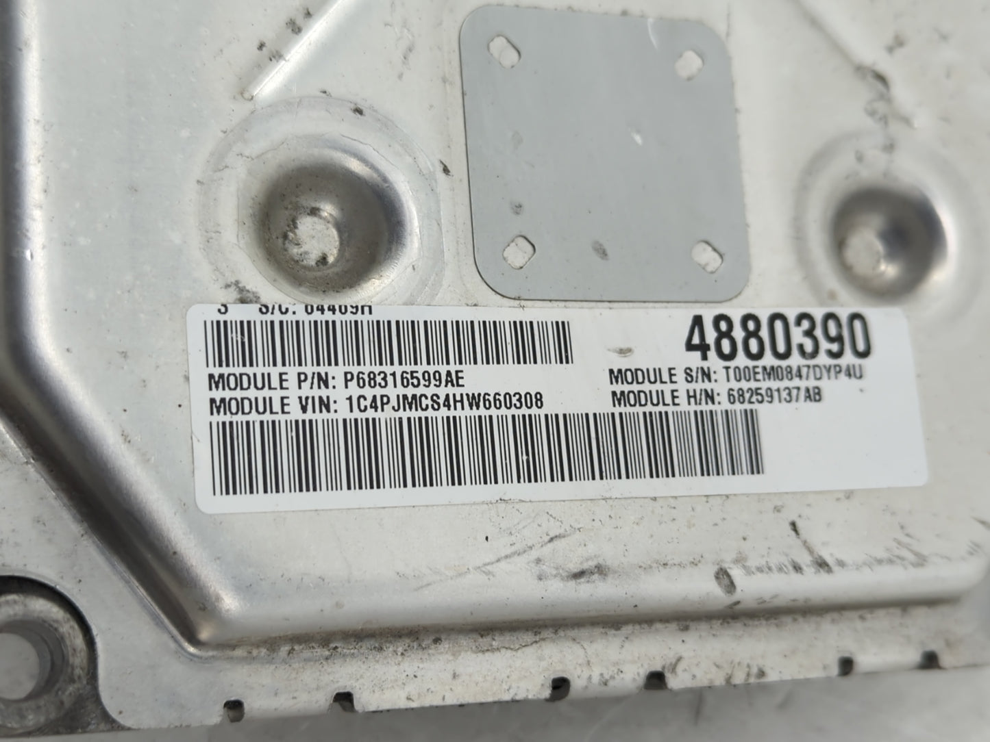 2016-2017 Jeep Cherokee PCM Engine Control Computer ECU ECM PCU OEM P/N:68316599AE 68259137AB Fits Fits 2016 2017 OEM Used A