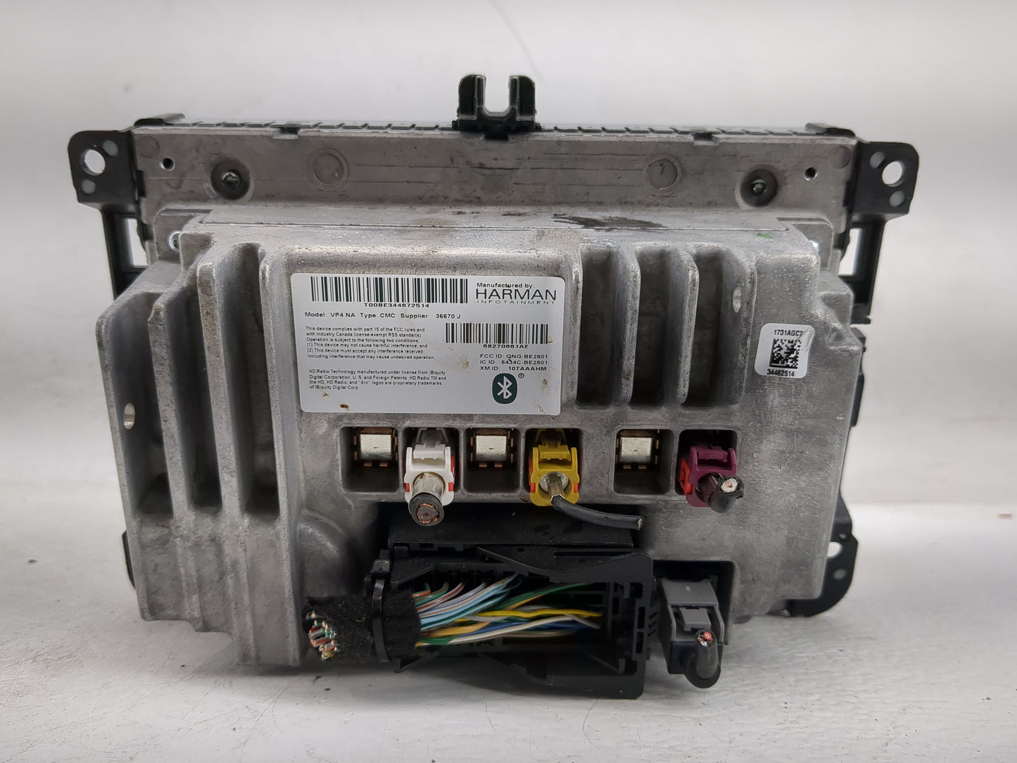 2017 Jeep Cherokee Radio AM FM Cd Player Receiver Replacement P/N:68270661AE T00BE344672514, VP4NA Fits OEM Used Auto Parts 