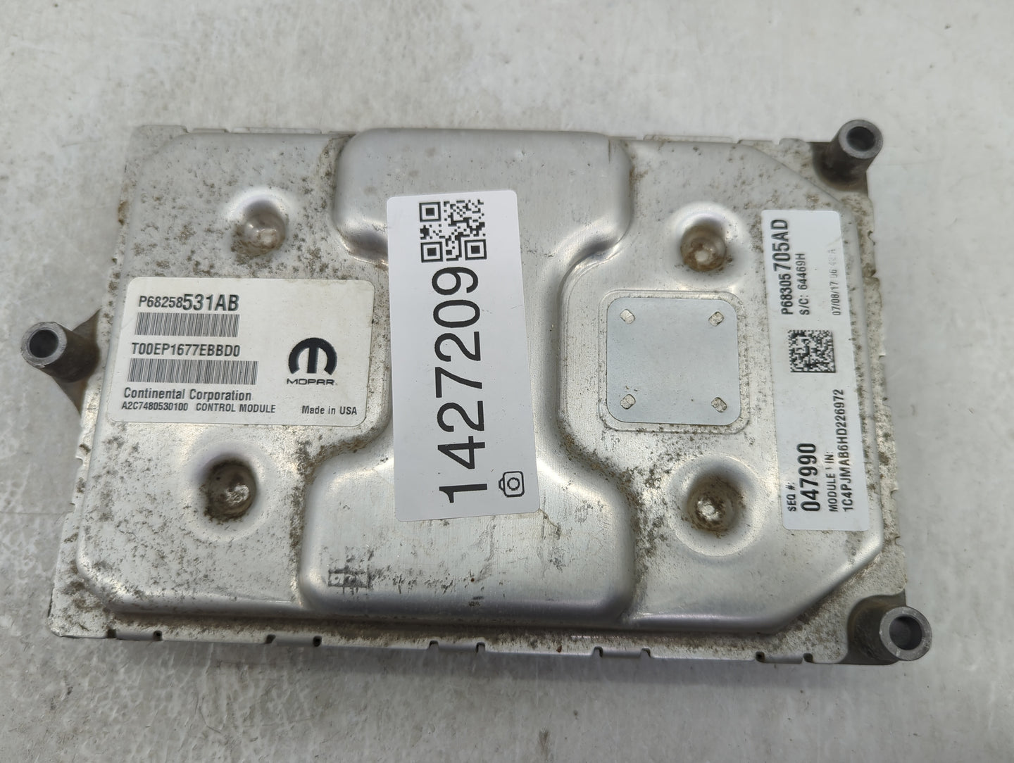2016-2017 Jeep Cherokee PCM Engine Control Computer ECU ECM PCU OEM P/N:P68258531AB T00EP1677EBBD0 Fits Fits 2016 2017 OEM U