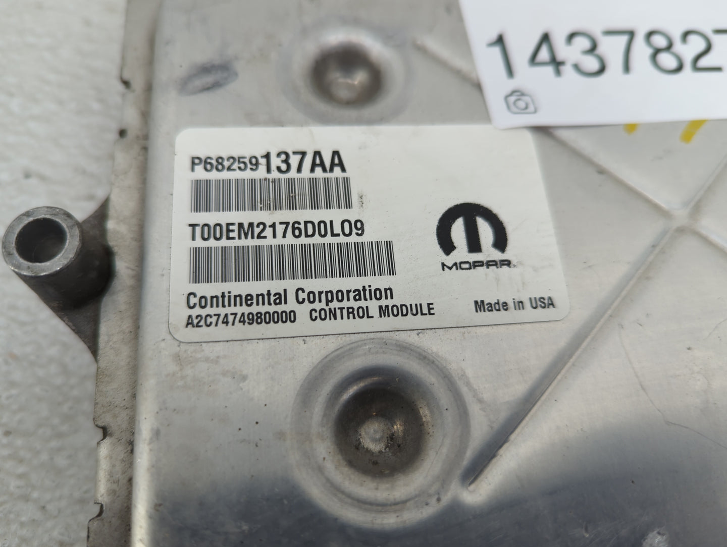 2016-2017 Jeep Cherokee PCM Engine Control Computer ECU ECM PCU OEM P/N:P68259137AA A2C7474980000 Fits Fits 2016 2017 OEM Us