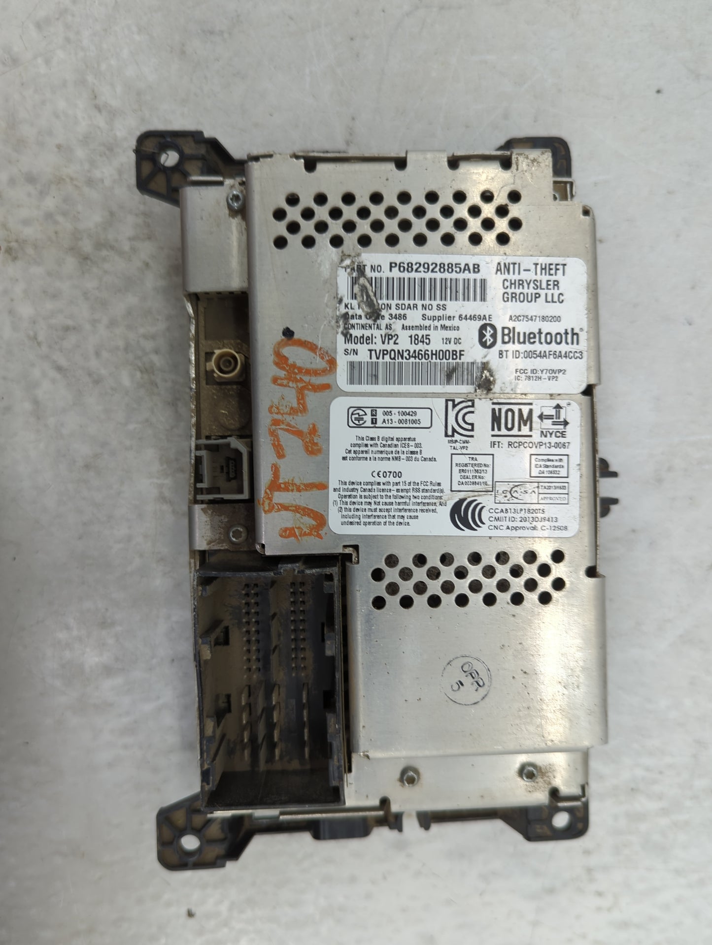 2017 Jeep Cherokee Radio AM FM Cd Player Receiver Replacement P/N:P68292885AB VP2, Y7OVP2, 7812H-VP2 Fits OEM Used Auto Part