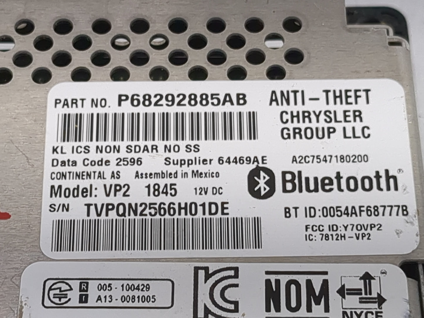 2017 Jeep Cherokee Radio AM FM Cd Player Receiver Replacement P/N:P68292885AB A2C7547180200, TVPQN2566H01DE, Y7OVP2 Fits OEM