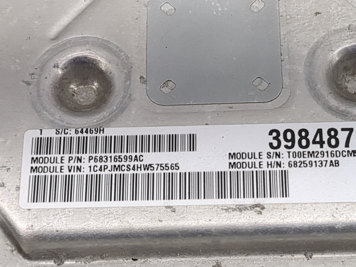 2016-2017 Jeep Cherokee PCM Engine Control Computer ECU ECM PCU OEM P/N:P68316599AC 68259137AB, P68259137AB Fits Fits 2016 2
