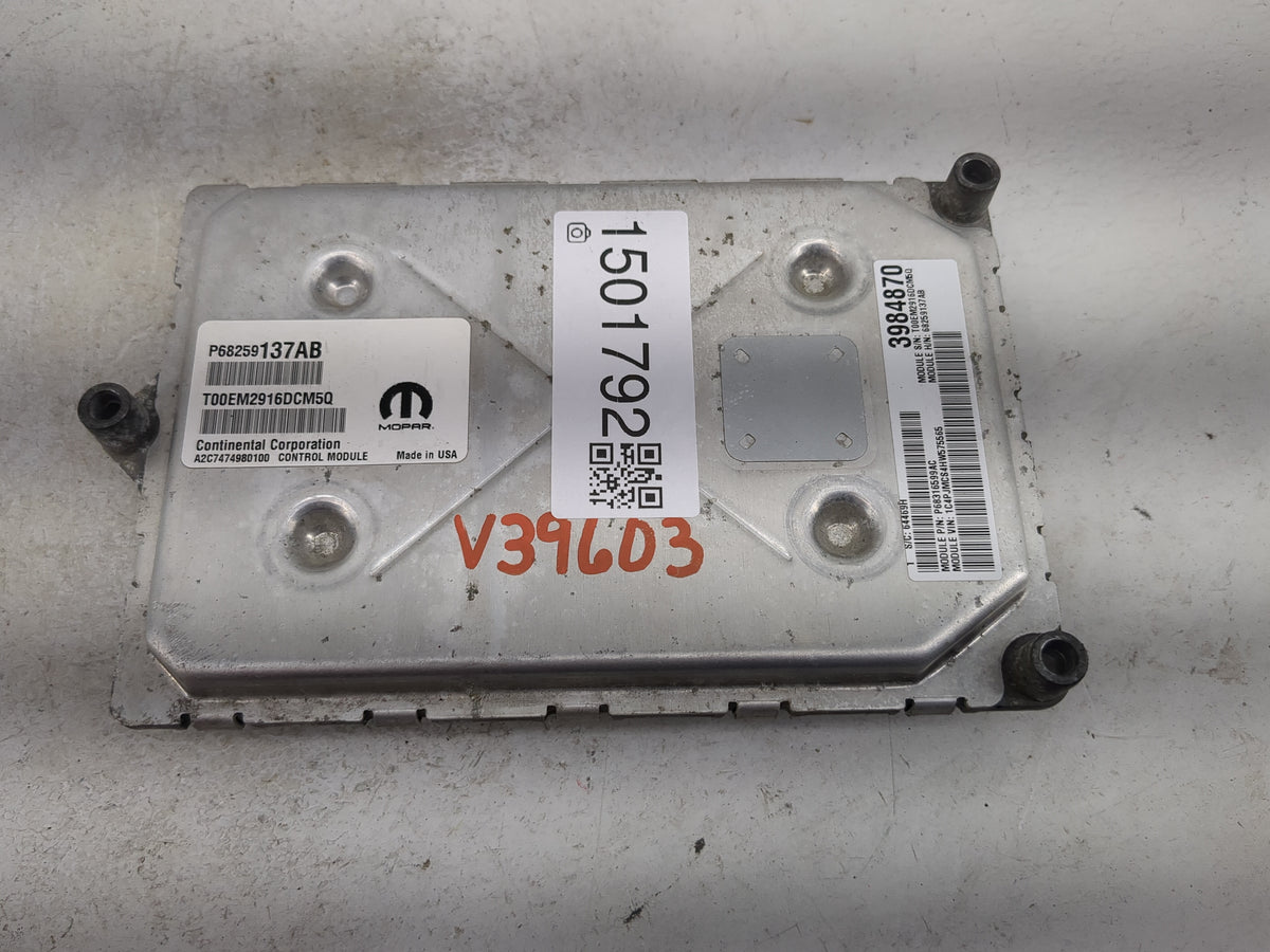 2016-2017 Jeep Cherokee PCM Engine Control Computer ECU ECM PCU OEM P/N:P68316599AC 68259137AB, P68259137AB Fits Fits 2016 2