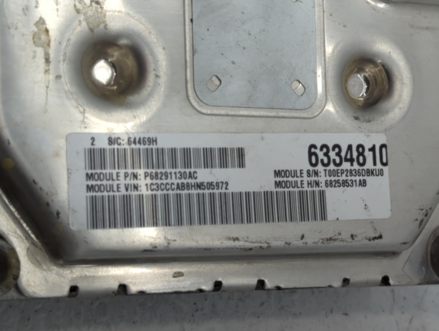 2016-2017 Jeep Cherokee PCM Engine Control Computer ECU ECM PCU OEM P/N:P68258531AB P68250527AG, P68258531AA Fits Fits 2016 