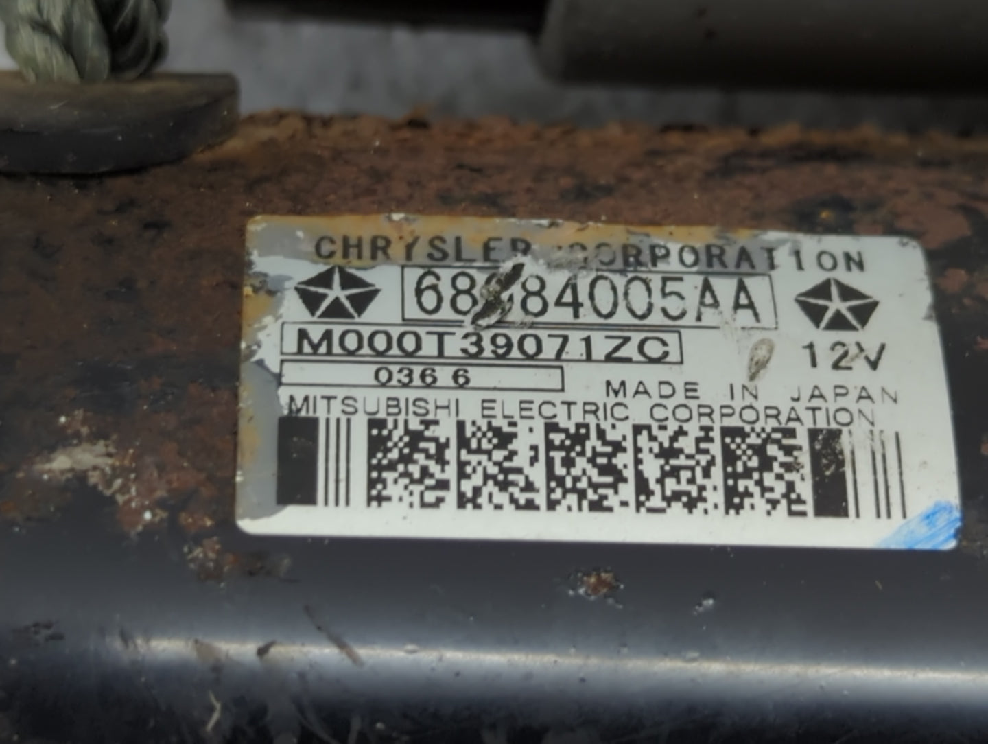 2014-2018 Jeep Cherokee Car Starter Motor Solenoid OEM P/N:M000T39071 68084005AA Fits OEM Used Auto Parts - Oemusedautoparts