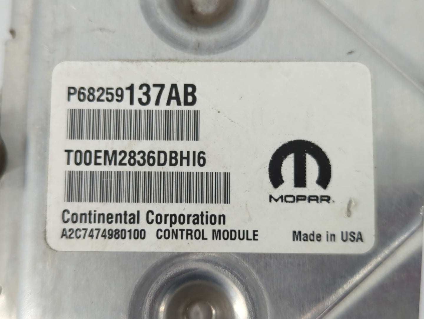 2016-2017 Jeep Cherokee PCM Engine Control Computer ECU ECM PCU OEM P/N:P68259137AB P68316602AC Fits Fits 2016 2017 OEM Used