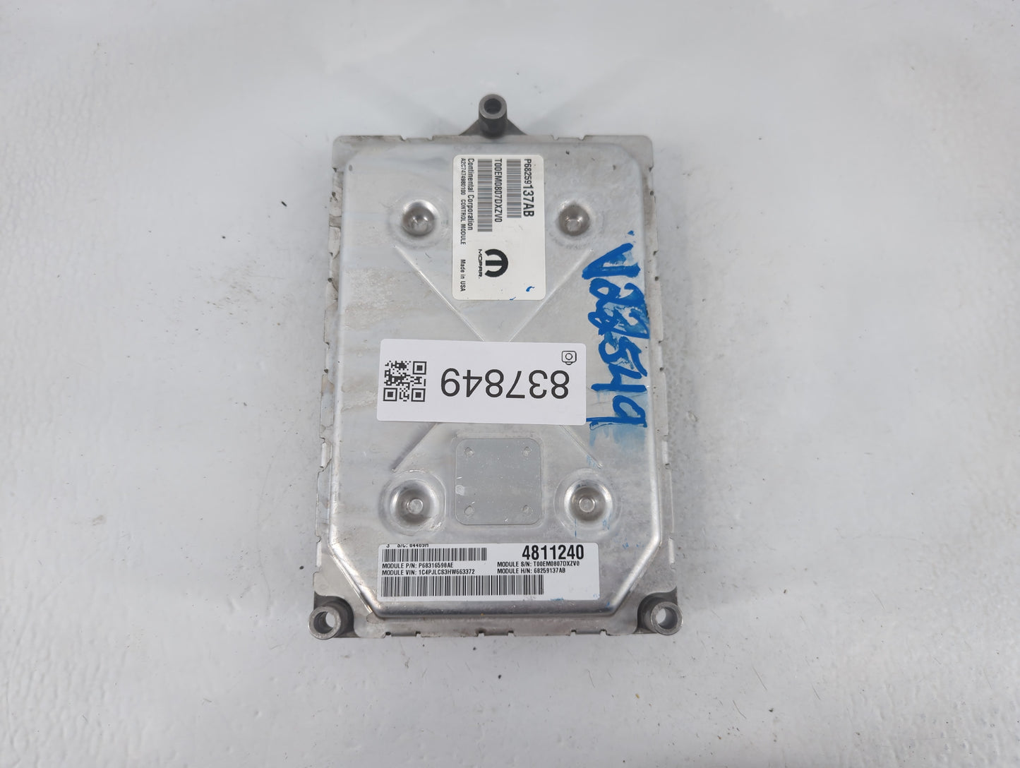 2016-2017 Jeep Cherokee PCM Engine Control Computer ECU ECM PCU OEM P/N:P68259137AB Fits Fits 2016 2017 OEM Used Auto Parts 