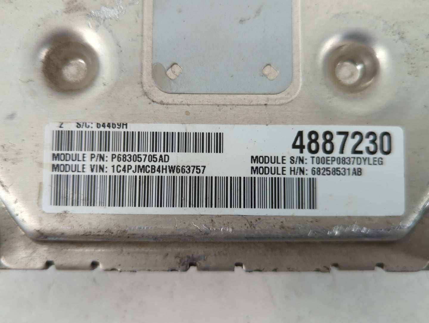 2016-2017 Jeep Cherokee PCM Engine Control Computer ECU ECM PCU OEM P/N:P68258531AB Fits Fits 2016 2017 OEM Used Auto Parts 