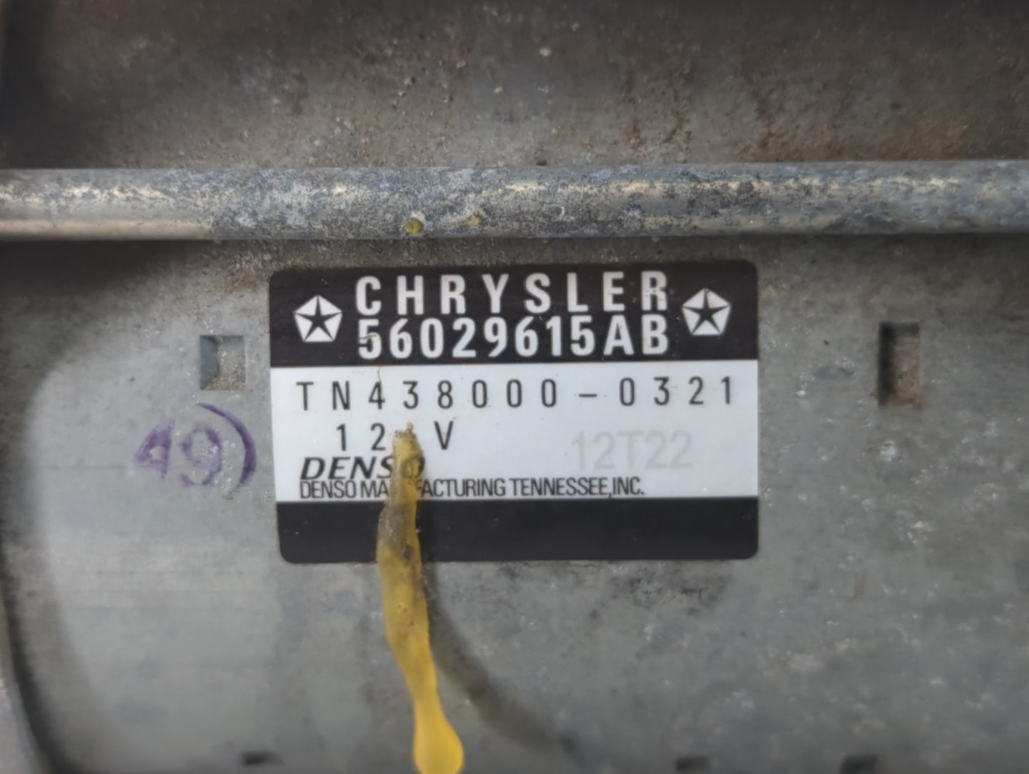 2015-2022 Jeep Cherokee Car Starter Motor Solenoid OEM P/N:TN438000-0321 56029615AB Fits OEM Used Auto Parts - Oemusedautopa