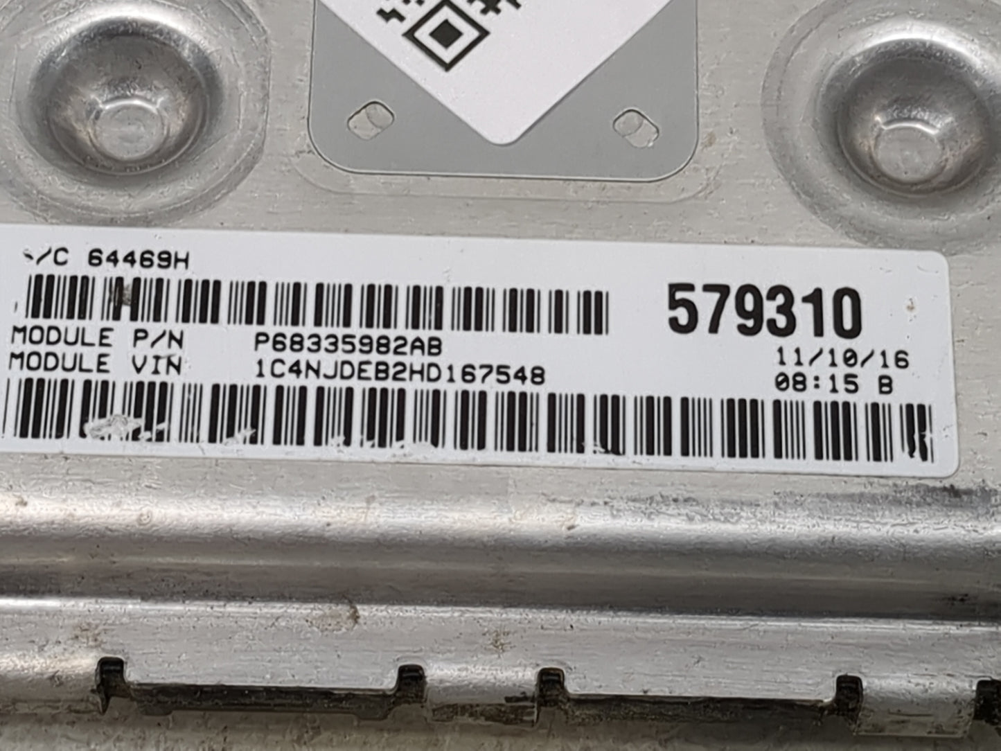 2017 Jeep Compass PCM Engine Control Computer ECU ECM PCU OEM P/N:P68335982AB 579310 Fits Fits 2015 2016 OEM Used Auto Parts