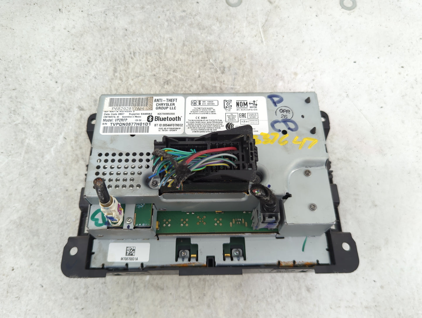 2017 Jeep Compass Radio AM FM Cd Player Receiver Replacement P/N:P68292817AH VP2RFP, A2C7583850300, TVPQN0877H01D1, Y7OVP2RF