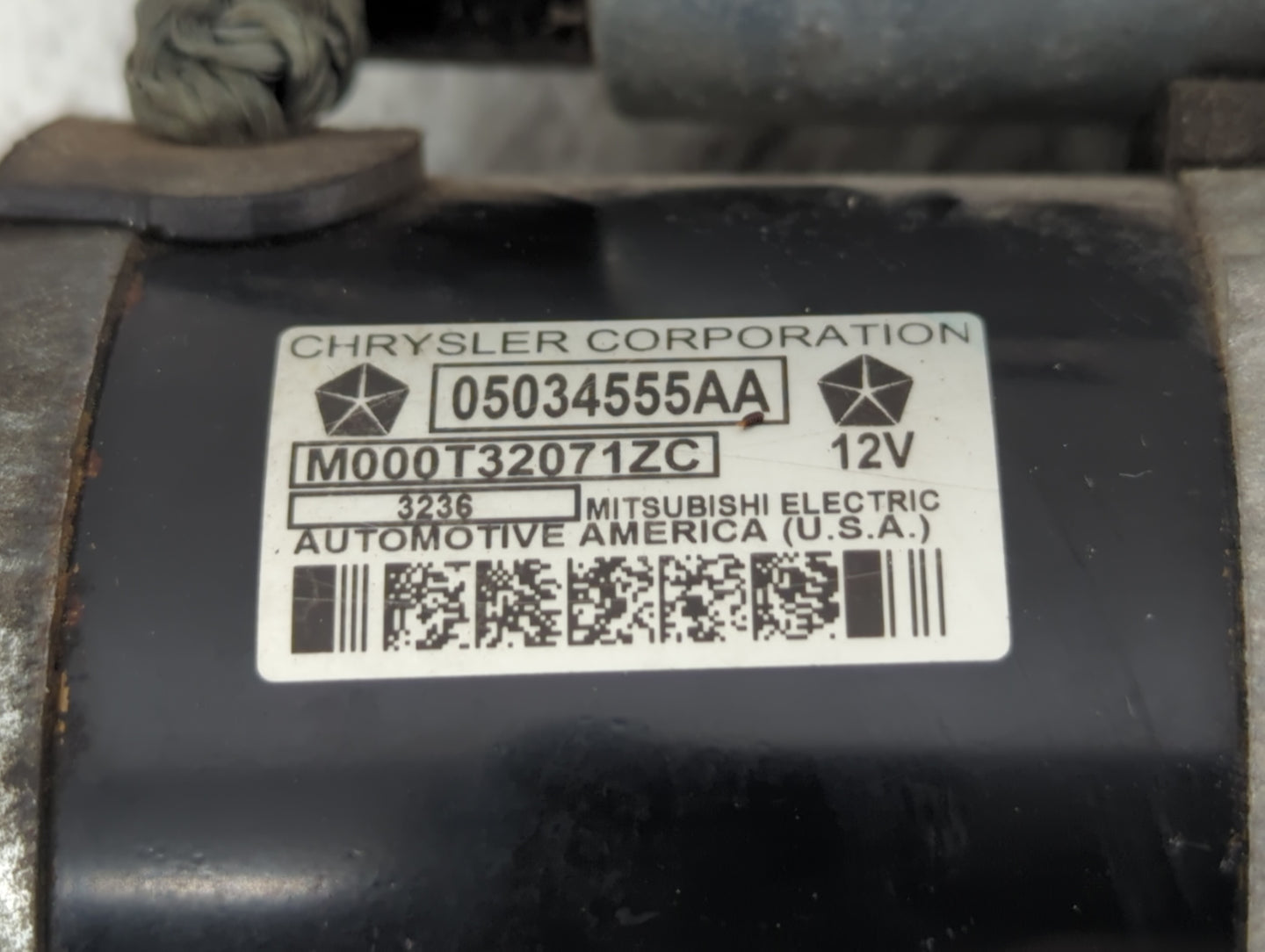 2017 Jeep Compass Car Starter Motor Solenoid OEM P/N:M000T32071ZC 05034555AA Fits OEM Used Auto Parts - Oemusedautoparts1.co