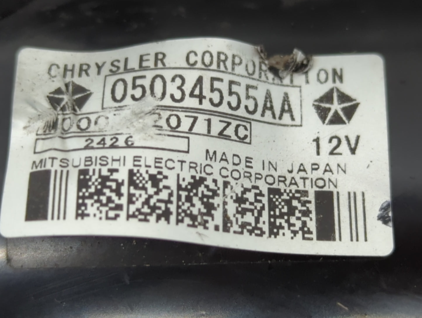 2017 Jeep Compass Car Starter Motor Solenoid OEM P/N:M000T32071ZC 05034555AA Fits OEM Used Auto Parts - Oemusedautoparts1.co