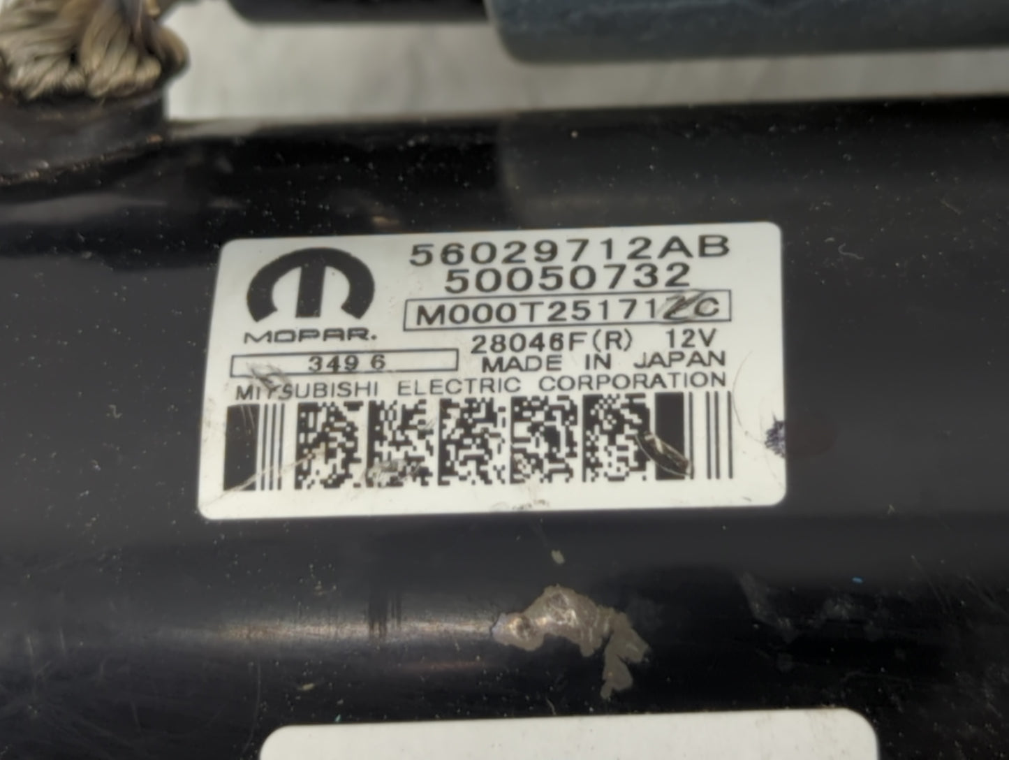 2017 Jeep Compass Car Starter Motor Solenoid OEM P/N:50050732 56029712AB Fits OEM Used Auto Parts - Oemusedautoparts1.com