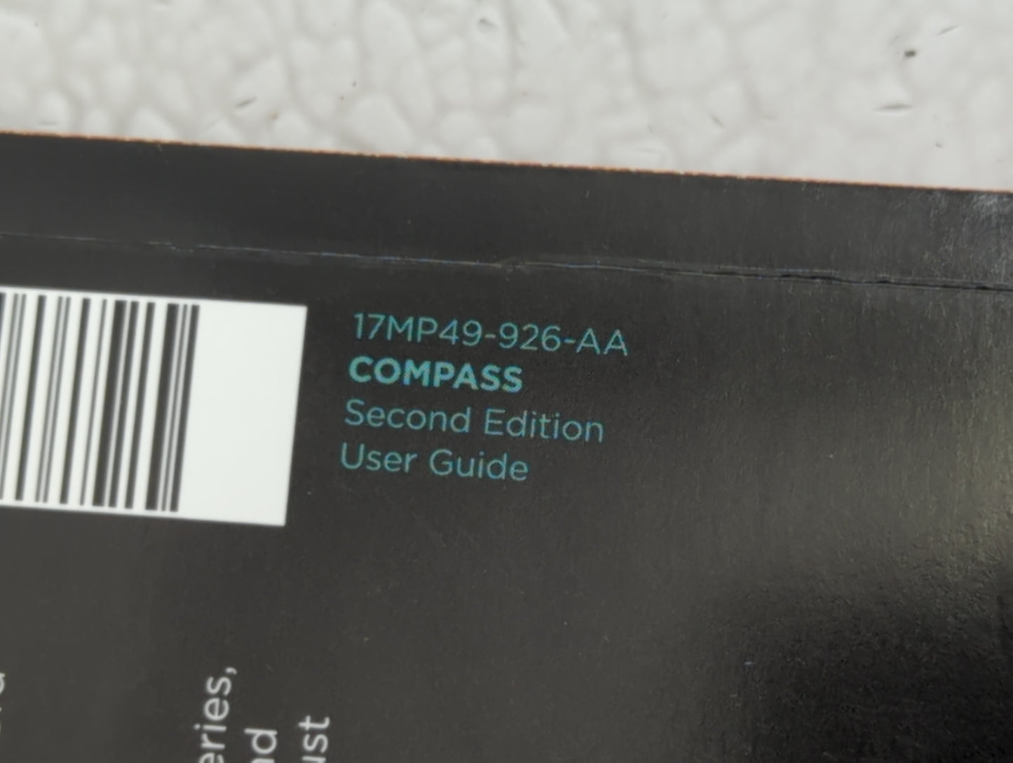 2017 Jeep Compass Owners Manual Book Guide P/N:17MP49-926-AA OEM Used Auto Parts - Oemusedautoparts1.com