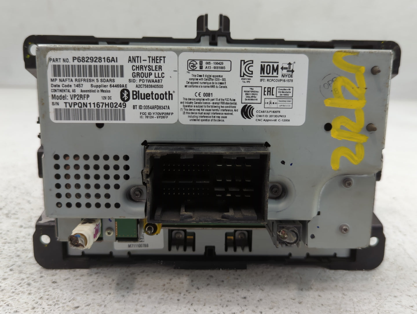 2017 Jeep Compass Radio AM FM Cd Player Receiver Replacement P/N:P68292816AI Fits Fits 2013 2014 2015 2016 OEM Used Auto Par