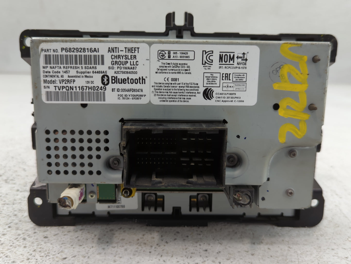 2017 Jeep Compass Radio AM FM Cd Player Receiver Replacement P/N:P68292816AI Fits Fits 2013 2014 2015 2016 OEM Used Auto Par