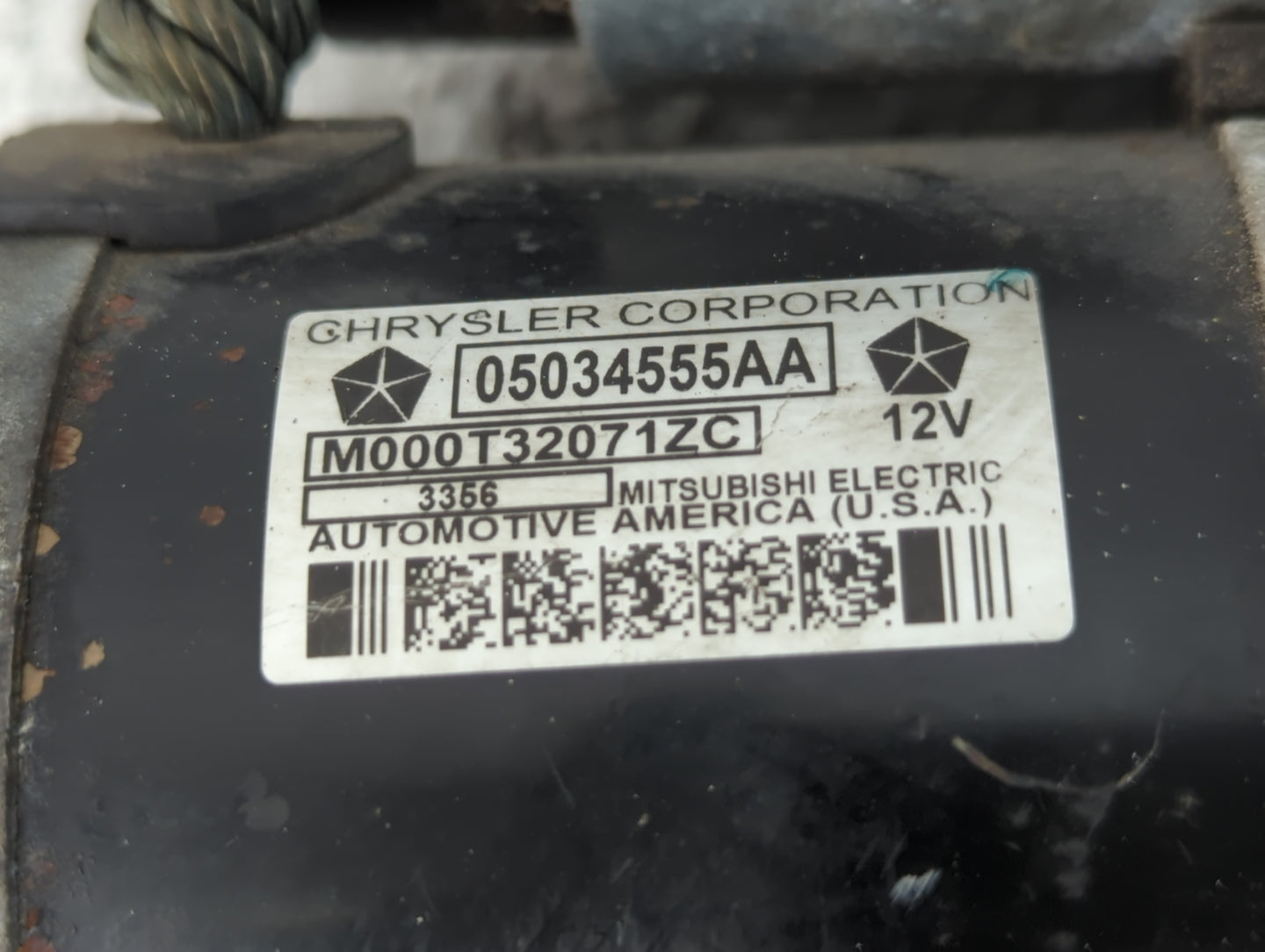 2017 Jeep Compass Car Starter Motor Solenoid OEM P/N:05034555AA Fits OEM Used Auto Parts - Oemusedautoparts1.com