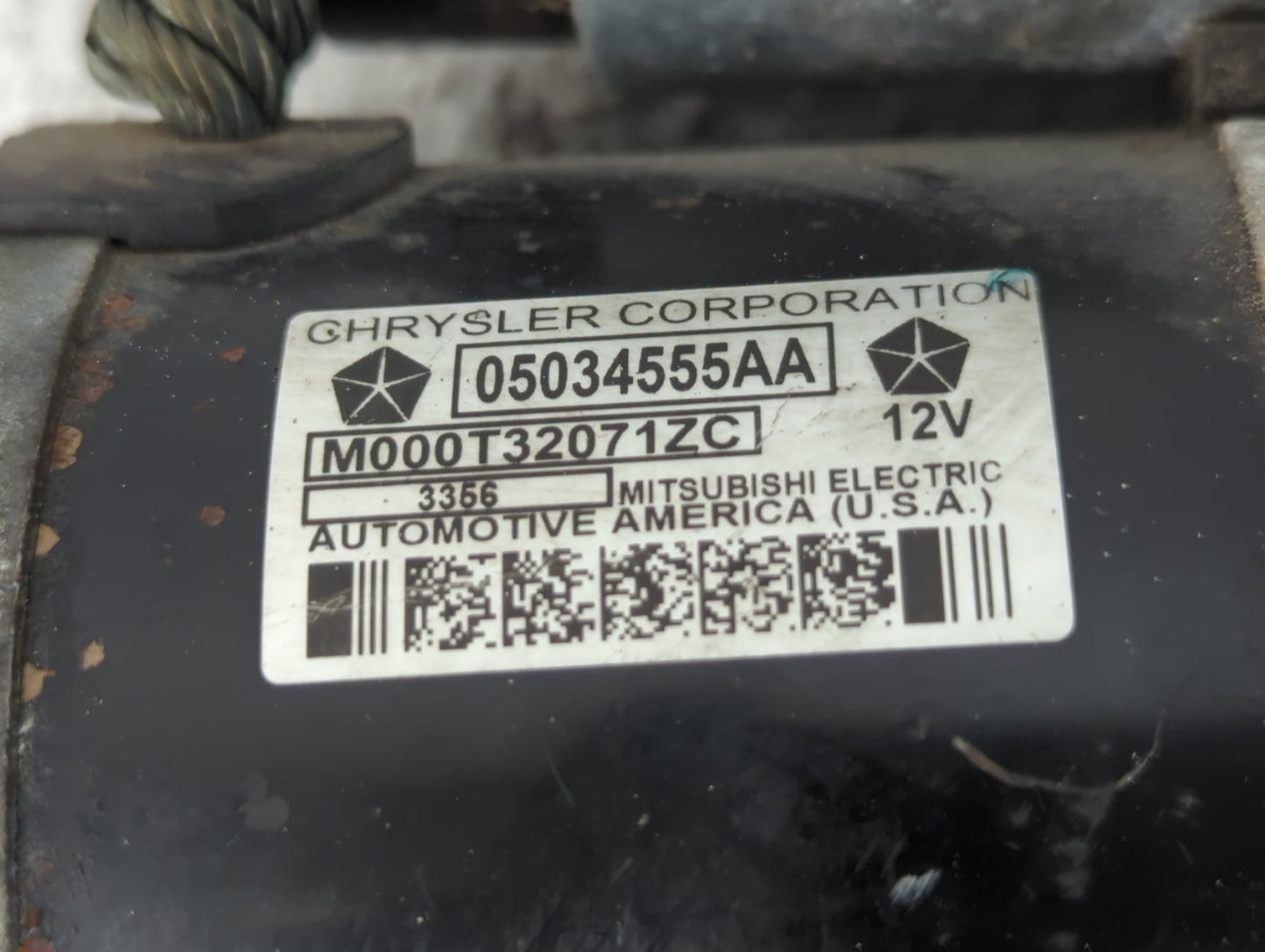 2017 Jeep Compass Car Starter Motor Solenoid OEM P/N:05034555AA Fits OEM Used Auto Parts - Oemusedautoparts1.com