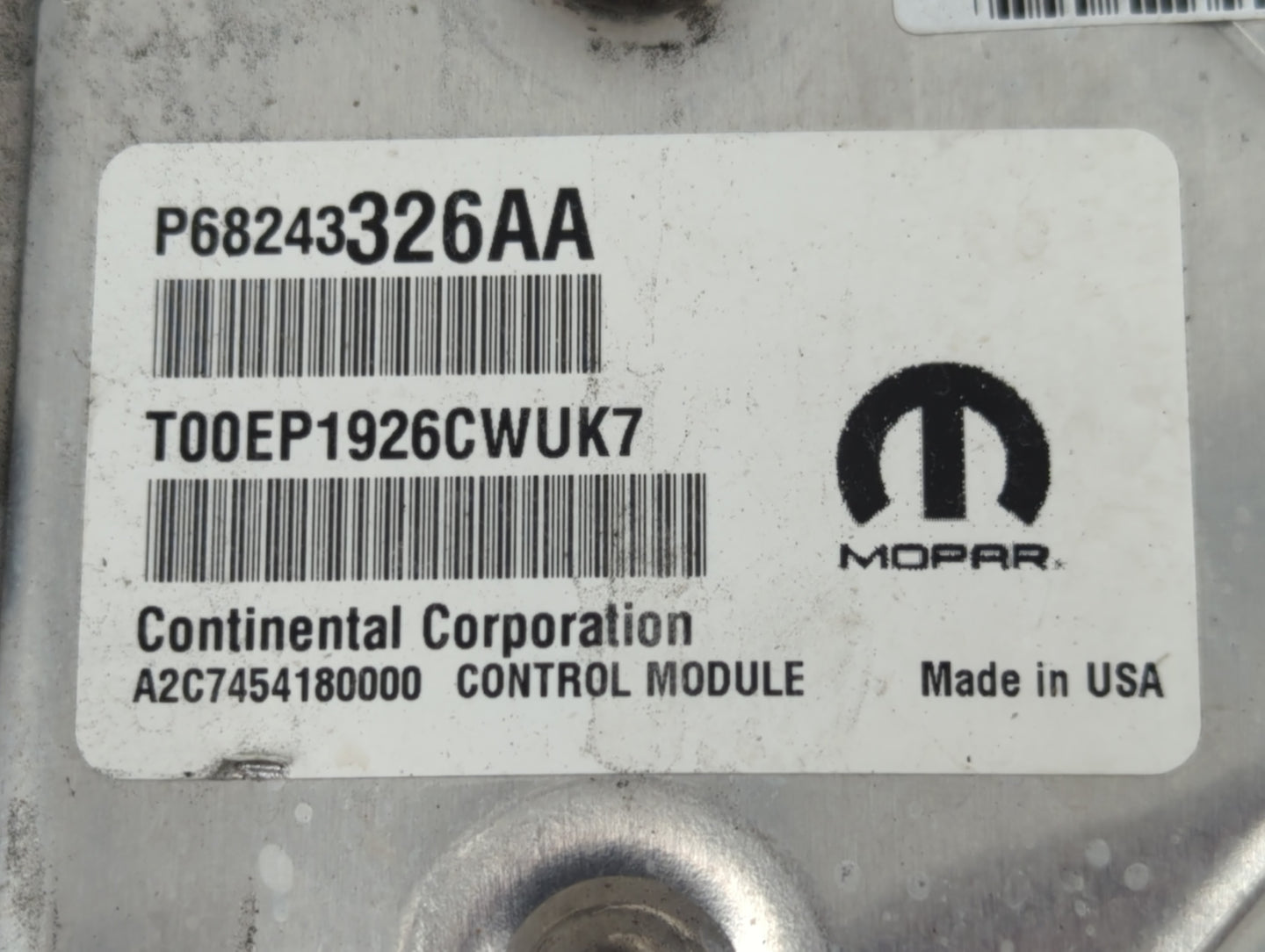 2016-2017 Jeep Grand Cherokee PCM Engine Control Computer ECU ECM PCU OEM P/N:P68243326AB Fits Fits 2016 2017 OEM Used Auto 