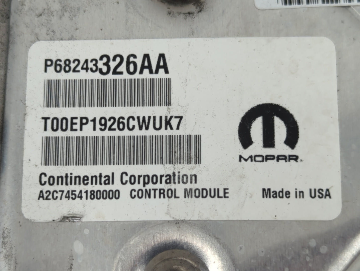 2016-2017 Jeep Grand Cherokee PCM Engine Control Computer ECU ECM PCU OEM P/N:P68243326AB Fits Fits 2016 2017 OEM Used Auto 