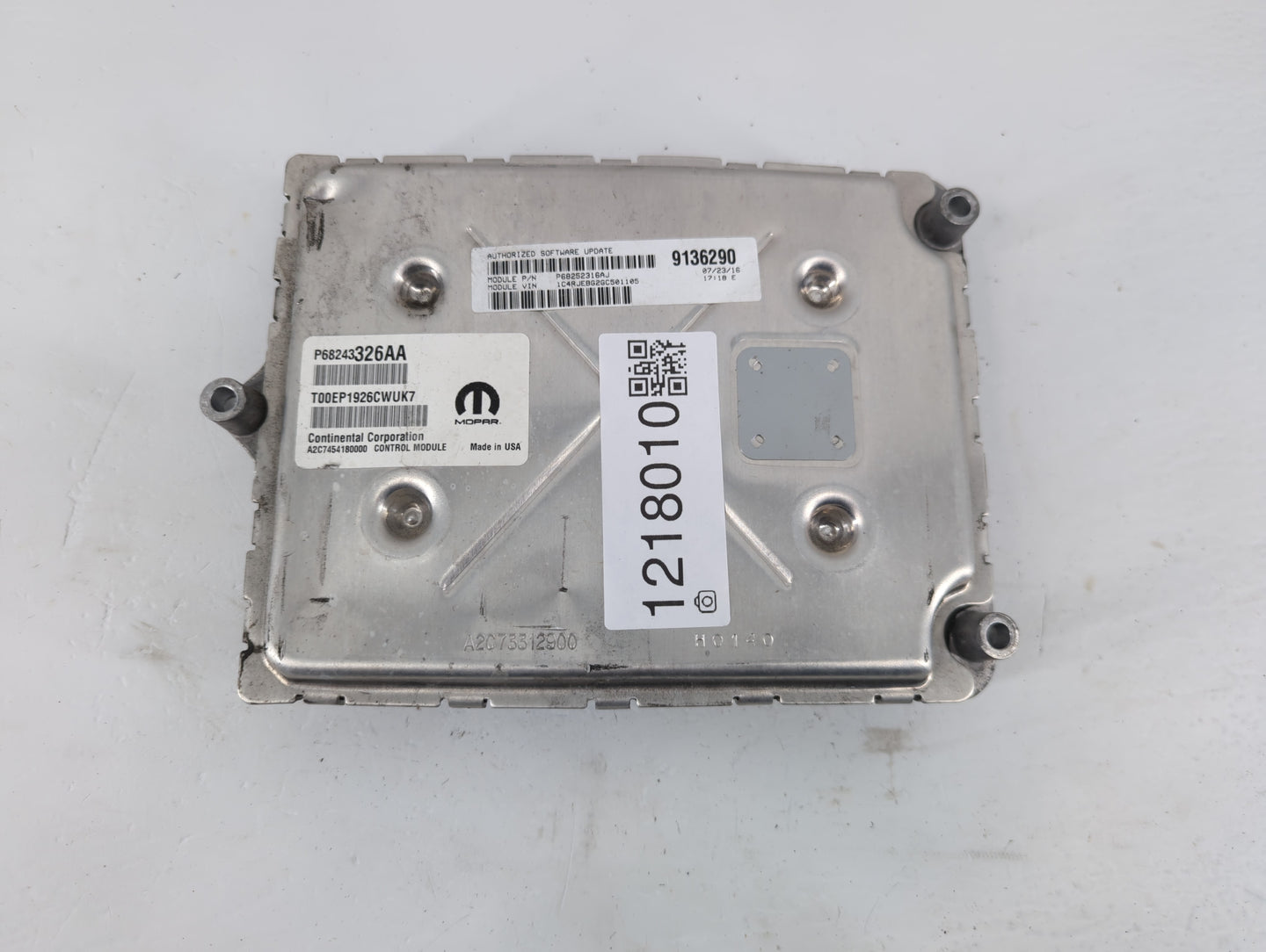 2016-2017 Jeep Grand Cherokee PCM Engine Control Computer ECU ECM PCU OEM P/N:P68243326AB Fits Fits 2016 2017 OEM Used Auto 