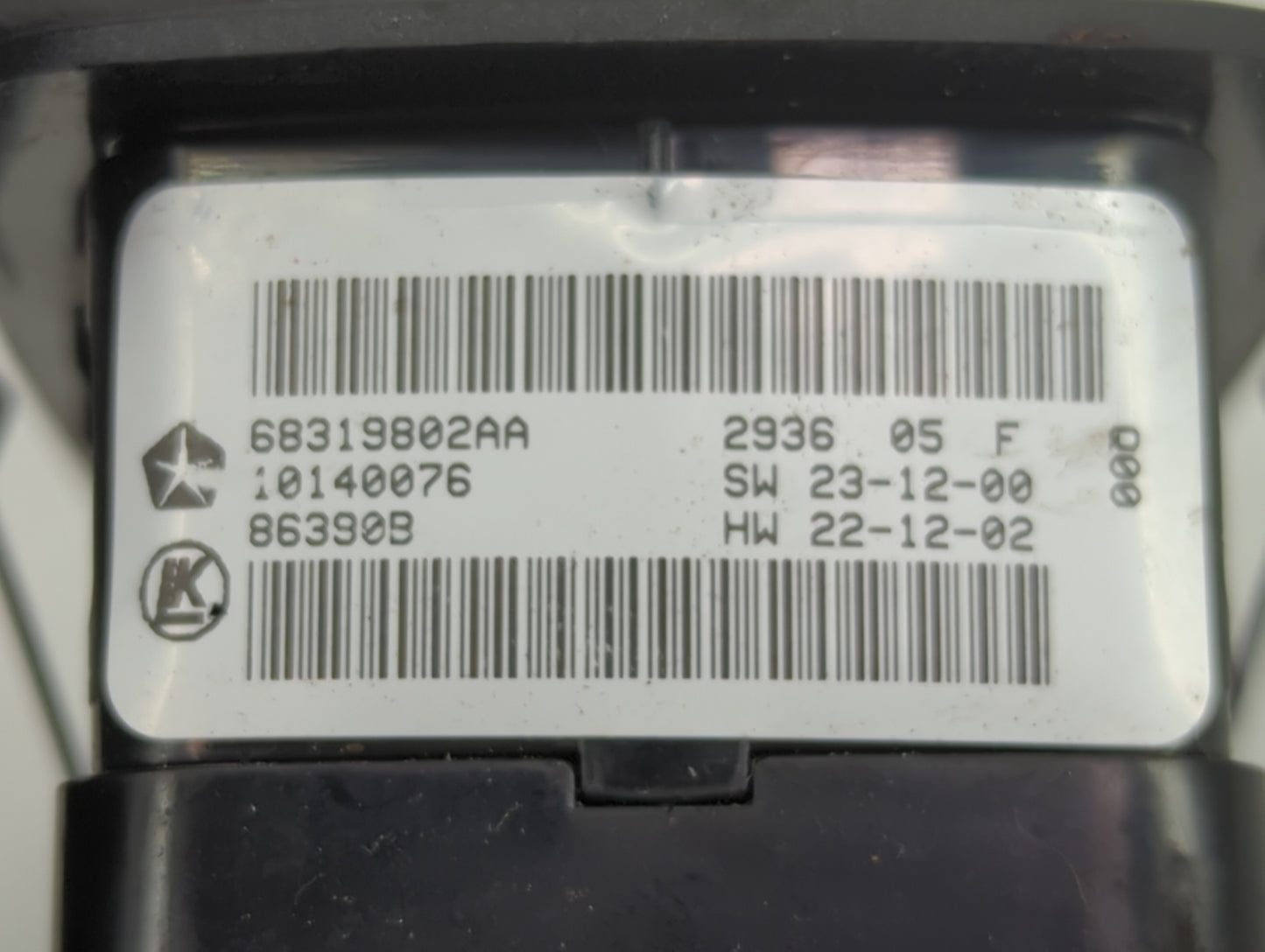 2016-2022 Jeep Grand Cherokee Master Power Window Switch Replacement Driver Side Left P/N:68319802AA Fits OEM Used Auto Part