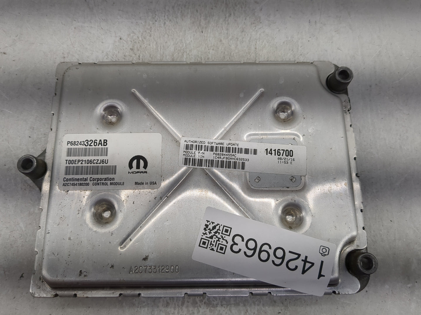 2016-2017 Jeep Grand Cherokee PCM Engine Control Computer ECU ECM PCU OEM P/N:P68243326AB P68284455AC Fits Fits 2016 2017 OE