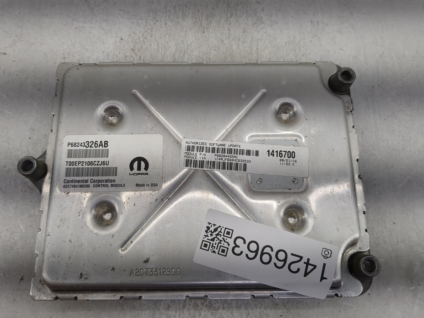 2016-2017 Jeep Grand Cherokee PCM Engine Control Computer ECU ECM PCU OEM P/N:P68243326AB P68284455AC Fits Fits 2016 2017 OE