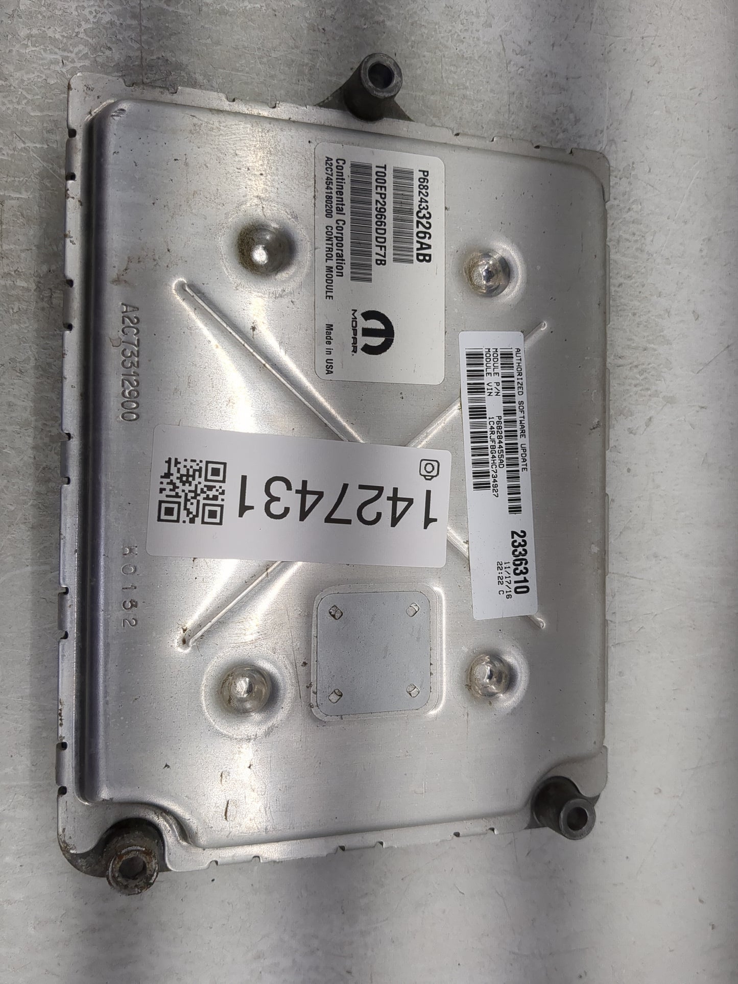2016-2017 Jeep Grand Cherokee PCM Engine Control Computer ECU ECM PCU OEM P/N:P68243326AB Fits Fits 2016 2017 OEM Used Auto 