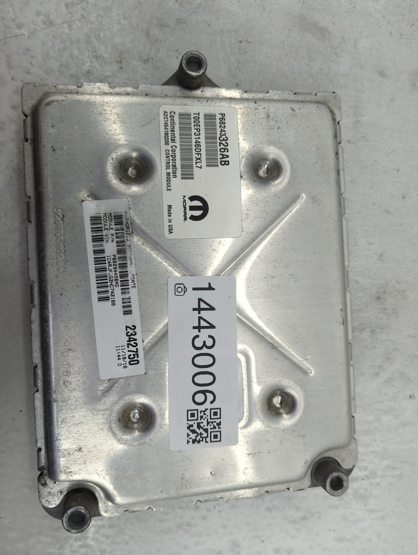 2016-2017 Jeep Grand Cherokee PCM Engine Control Computer ECU ECM PCU OEM P/N:P68243326AB T00EP3146DFXL7 Fits Fits 2016 2017