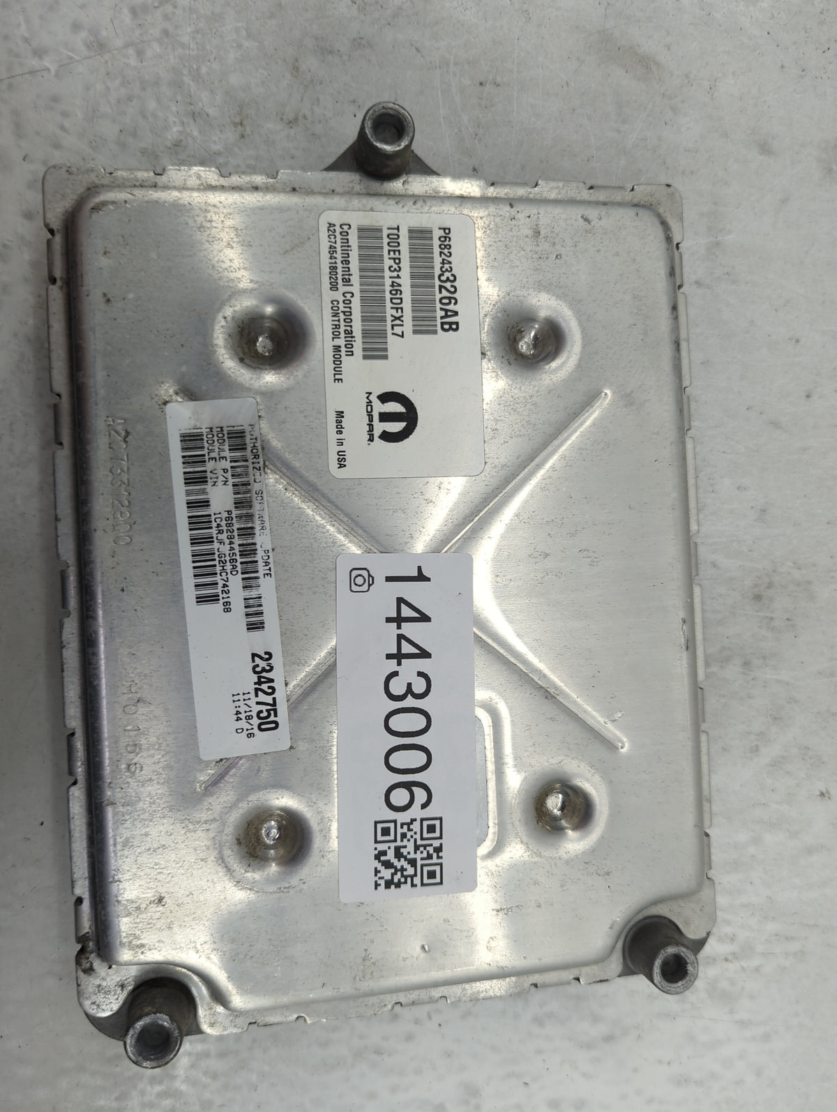 2016-2017 Jeep Grand Cherokee PCM Engine Control Computer ECU ECM PCU OEM P/N:P68243326AB T00EP3146DFXL7 Fits 2016 2017 OEM 