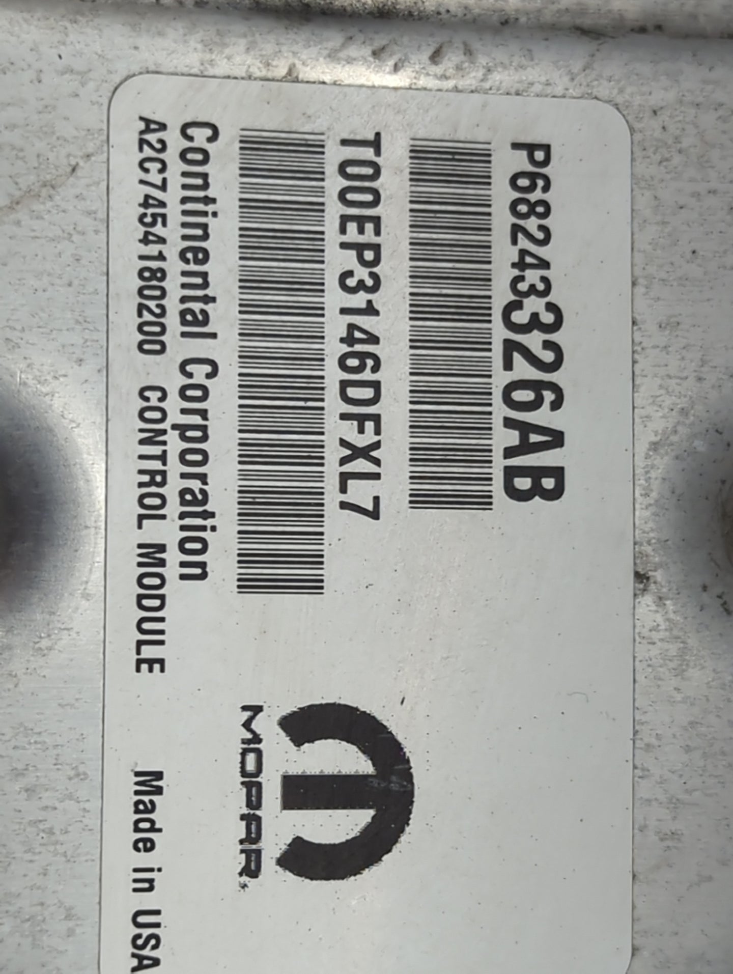 2016-2017 Jeep Grand Cherokee PCM Engine Control Computer ECU ECM PCU OEM P/N:P68243326AB T00EP3146DFXL7 Fits Fits 2016 2017