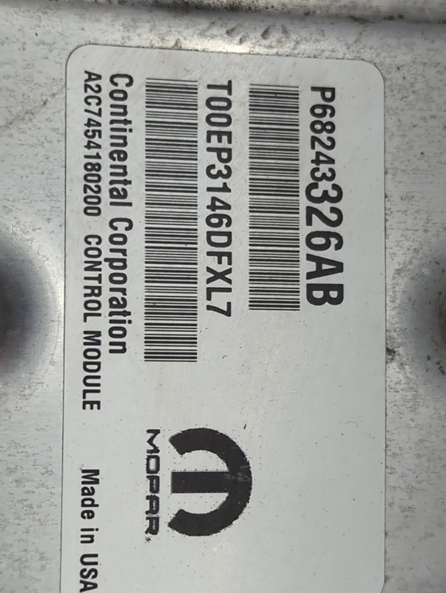 2016-2017 Jeep Grand Cherokee PCM Engine Control Computer ECU ECM PCU OEM P/N:P68243326AB T00EP3146DFXL7 Fits Fits 2016 2017