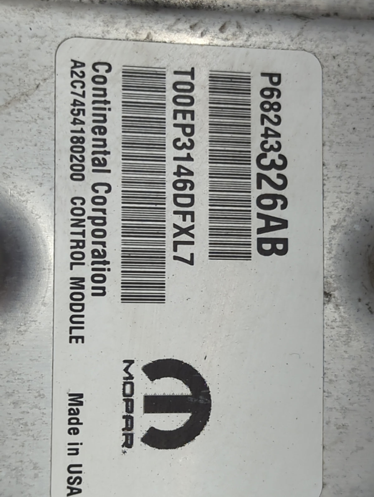2016-2017 Jeep Grand Cherokee PCM Engine Control Computer ECU ECM PCU OEM P/N:P68243326AB T00EP3146DFXL7 Fits 2016 2017 OEM 