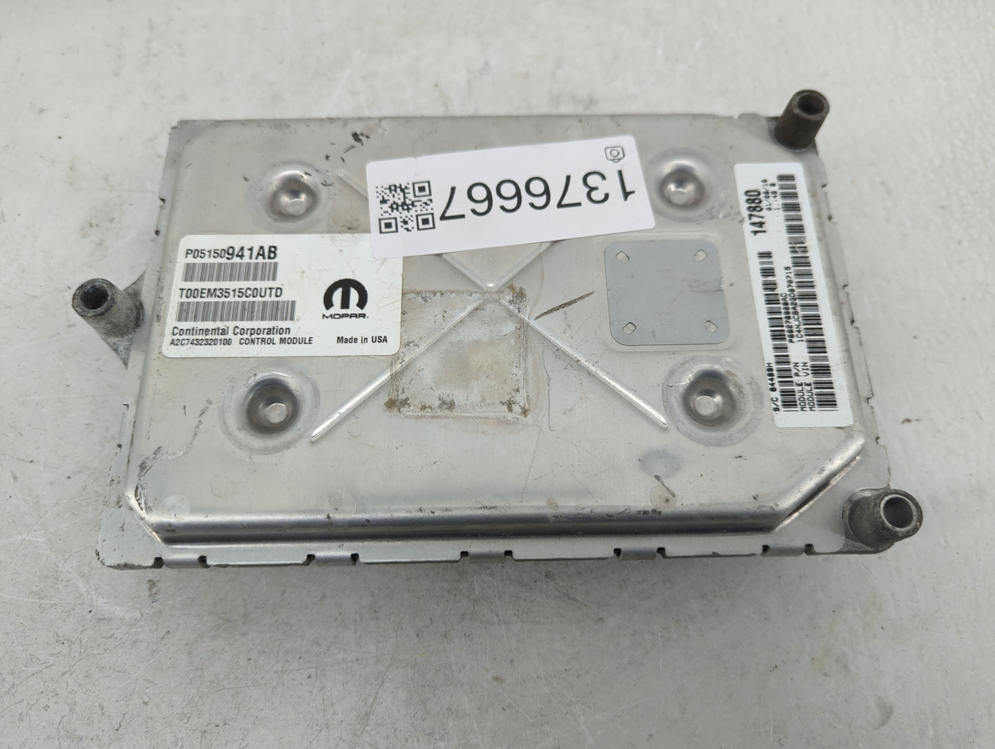 2015-2017 Jeep Patriot PCM Engine Control Computer ECU ECM PCU OEM P/N:05150941AB Fits Fits 2015 2016 2017 OEM Used Auto Par