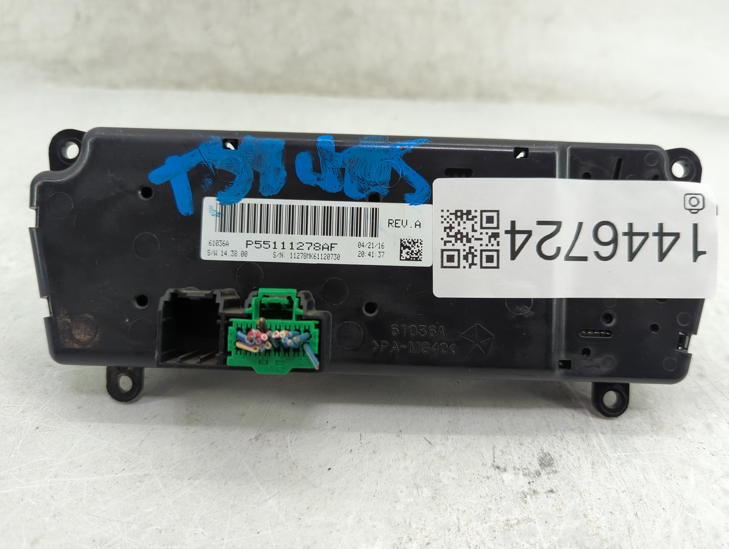 2011-2017 Jeep Patriot Climate Control Module Temperature AC/Heater Replacement P/N:P55111278AF Fits OEM Used Auto Parts - O