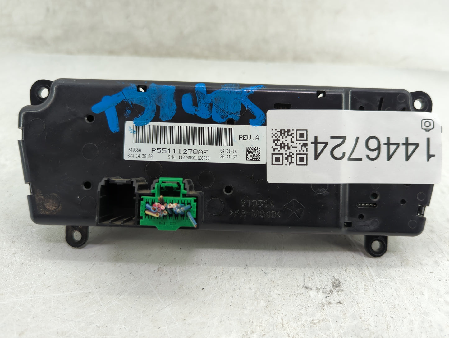 2011-2017 Jeep Patriot Climate Control Module Temperature AC/Heater Replacement P/N:P55111278AF Fits OEM Used Auto Parts - O
