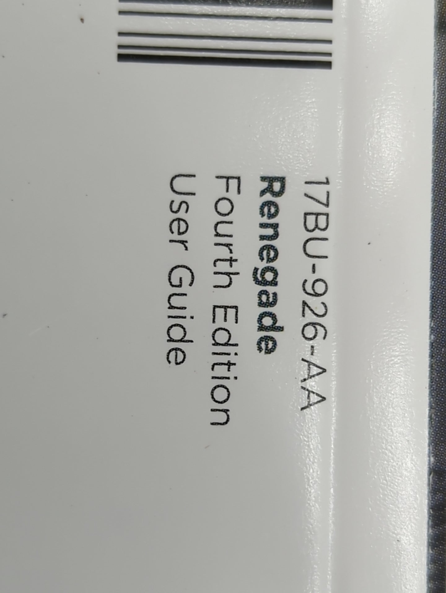 2017 Jeep Renegade Owners Manual Book Guide P/N:17BU-926-AA OEM Used Auto Parts - Oemusedautoparts1.com