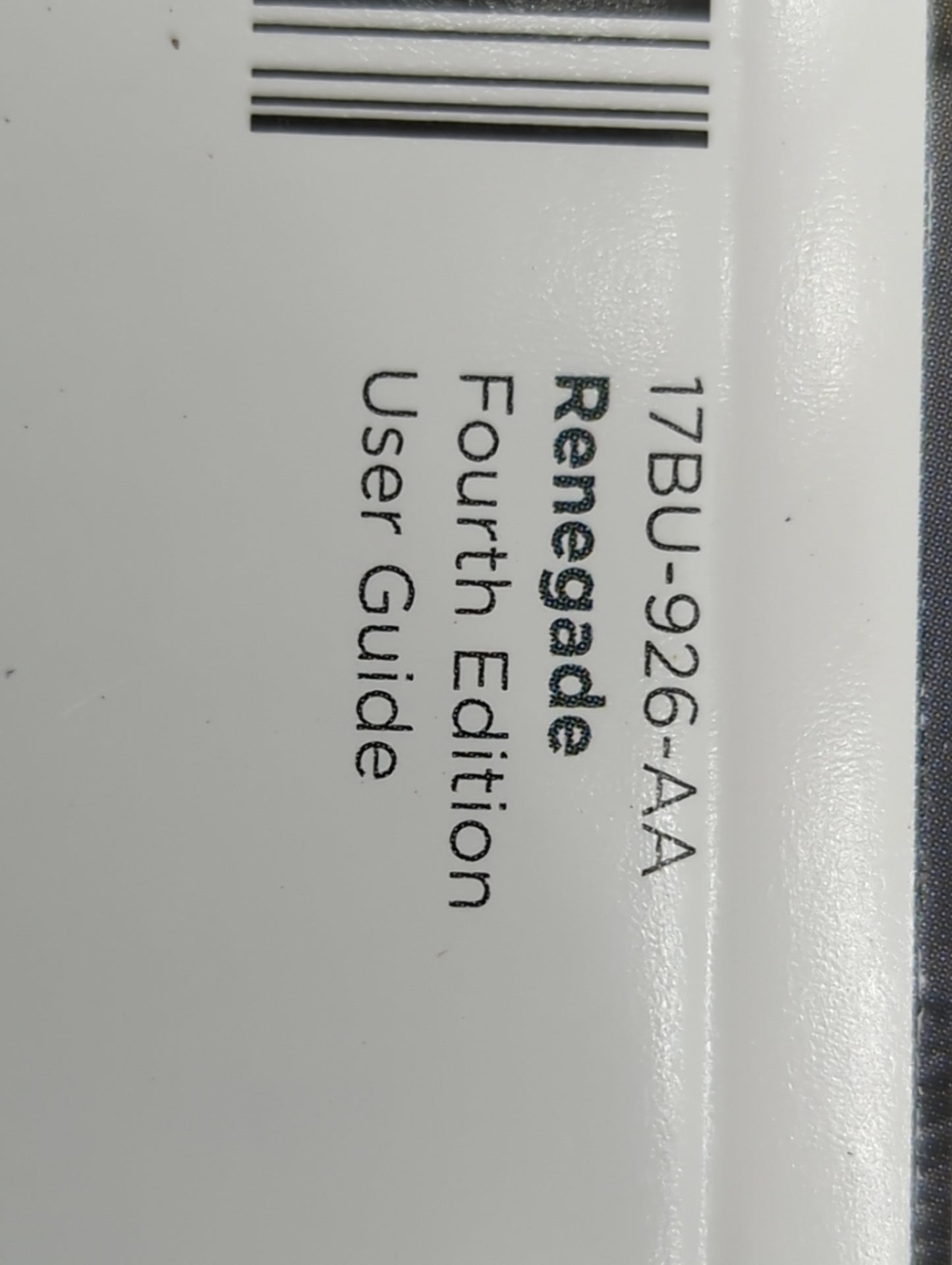 2017 Jeep Renegade Owners Manual Book Guide P/N:17BU-926-AA OEM Used Auto Parts - Oemusedautoparts1.com