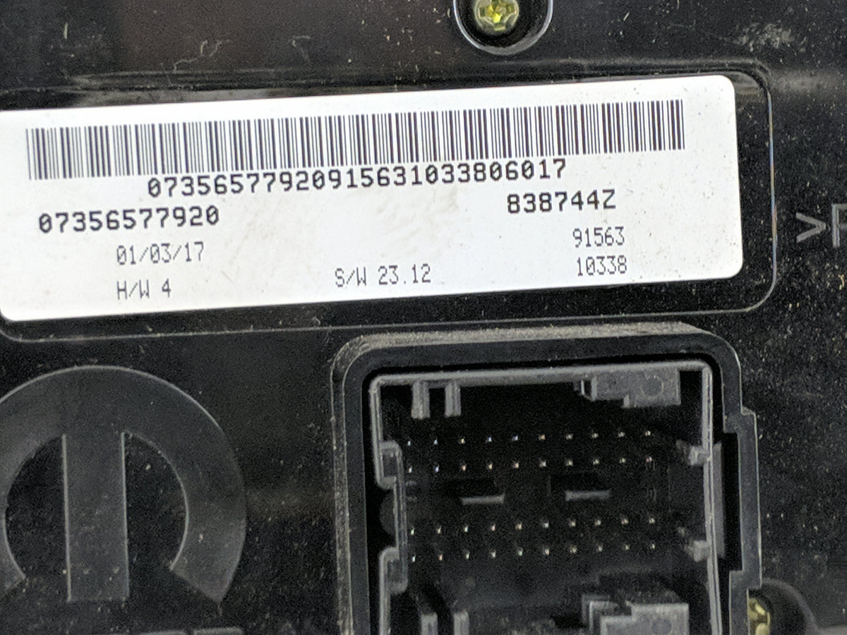 2017 Jeep Renegade Climate Control Module Temperature AC/Heater Replacement P/N:07356577920 838744Z, 91563 Fits OEM Used Aut