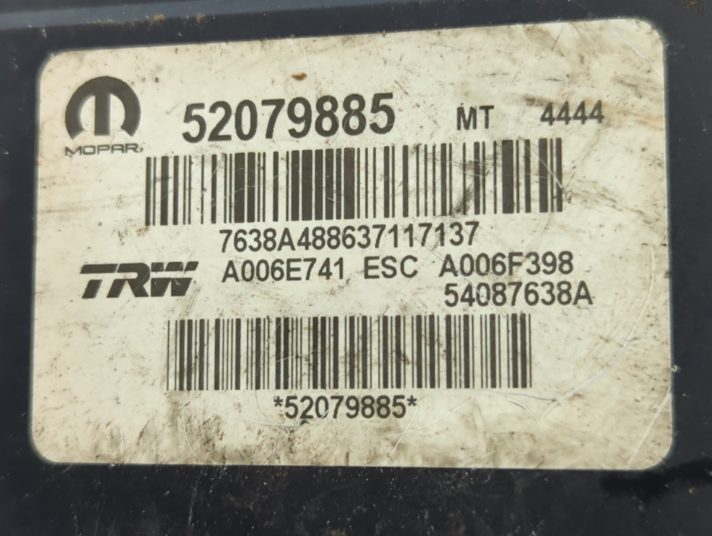 2015-2017 Jeep Renegade ABS Pump Control Module Replacement P/N:54087638A 52079885 Fits Fits 2015 2016 2017 OEM Used Auto Pa