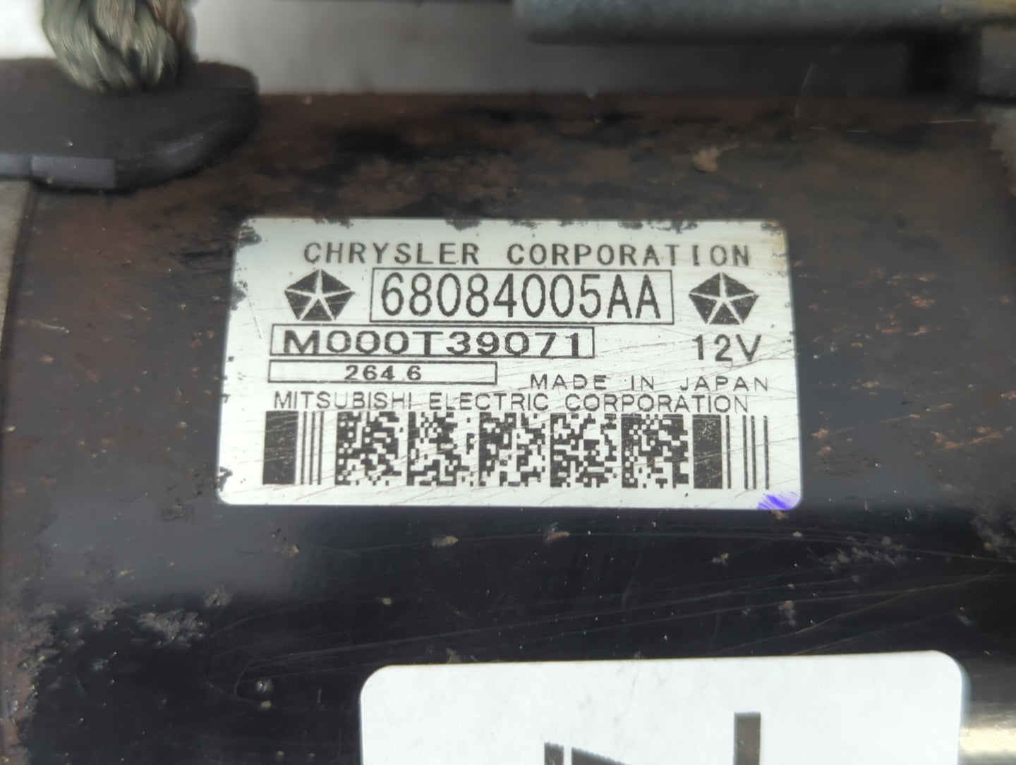 2015-2021 Jeep Renegade Car Starter Motor Solenoid OEM P/N:M000T39071 68084005AA Fits OEM Used Auto Parts - Oemusedautoparts