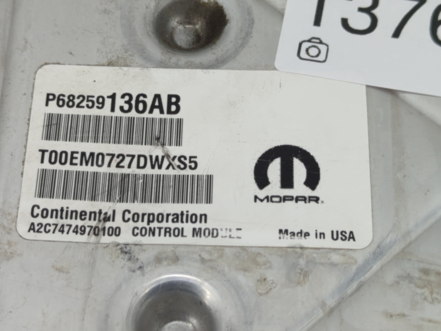 2016-2018 Jeep Wrangler PCM Engine Control Computer ECU ECM PCU OEM P/N:P68317073AC P68259136AB Fits Fits 2016 2017 2018 OEM